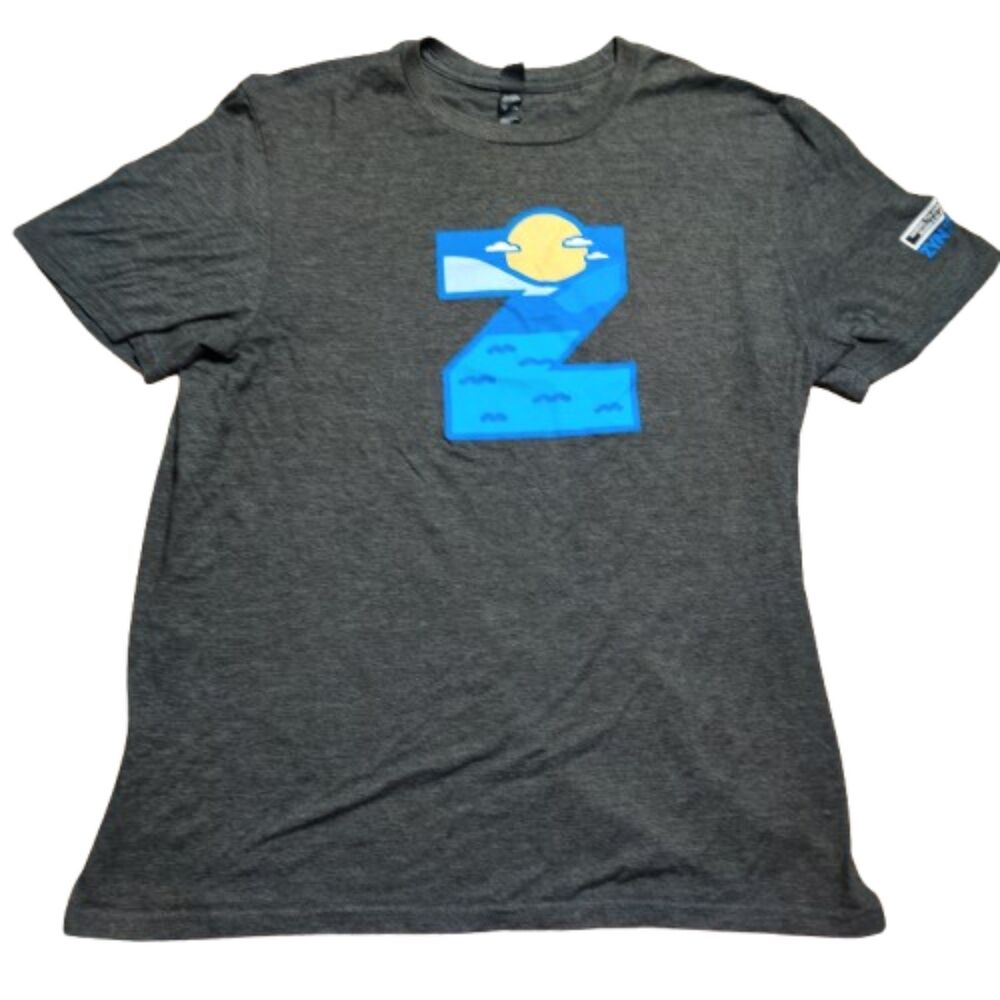 ZYN Promo Graphic T Shirt Mens XL Charcoal Gray Sleeve Logo